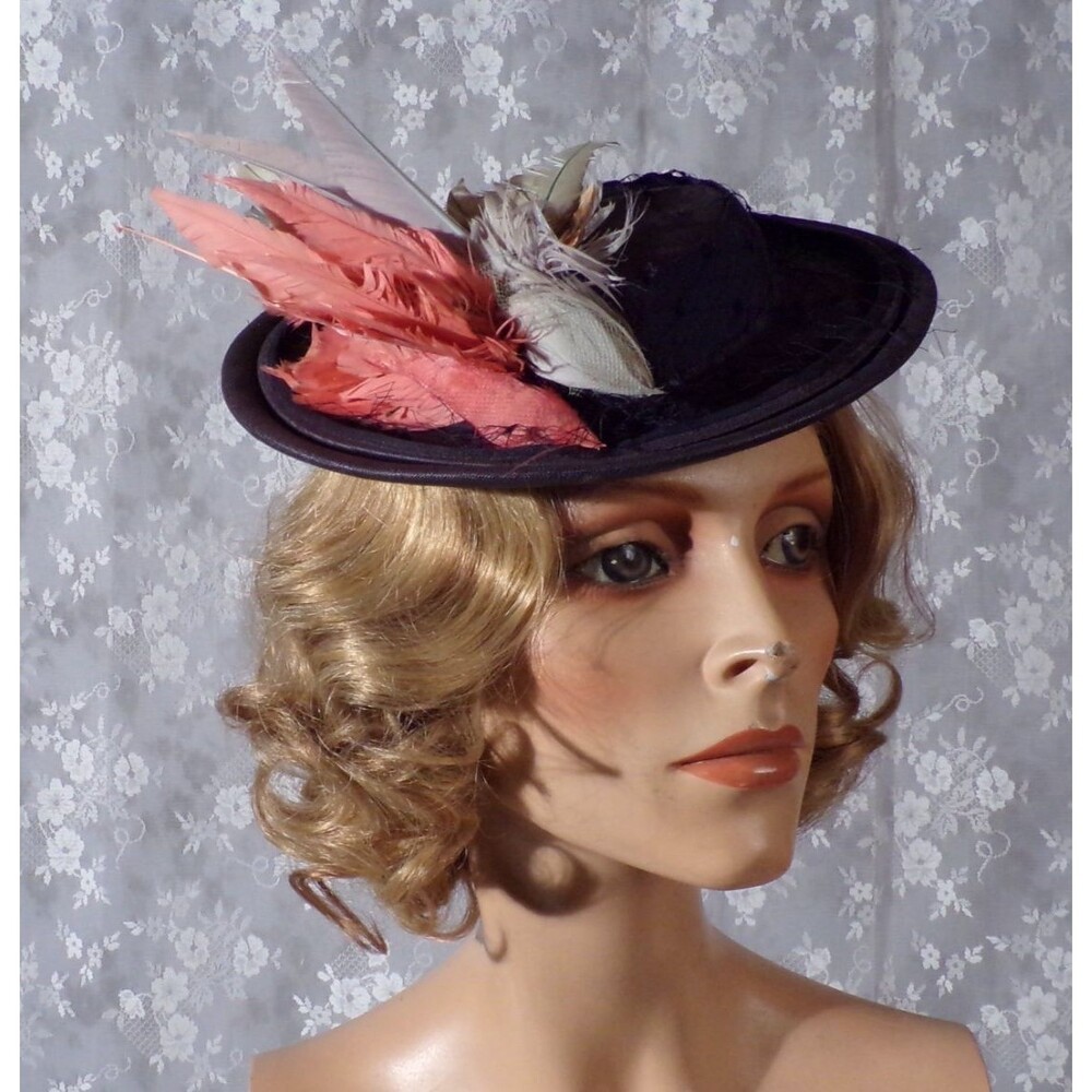 Vintage 30s Tilt Hat 1930s Retro Birds Avante Garde Film Noir Femme Fatale
